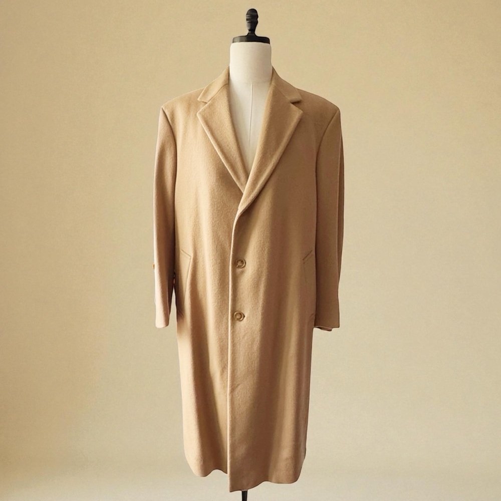 Nordstrom Loro Piana Storm System Fabric Camel Tan Wool Overcoat | 42 R